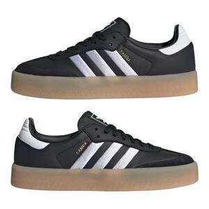 Brand New-Adidas black/white sambas,gum soles, men size 9.5/women’s 10.5